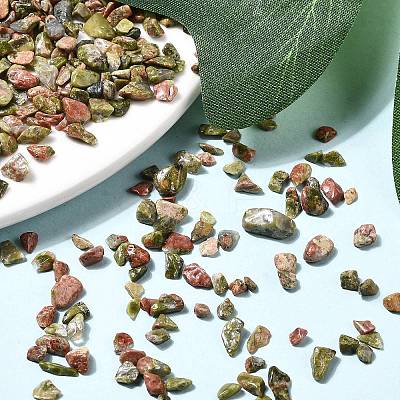 Natural Unakite Chip Beads G-O103-14-1