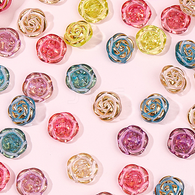 180Pcs 6 Colors Transparent Acrylic Buttons DIY-CY0002-02-1