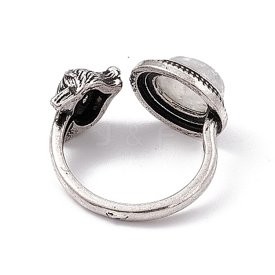 Fox Natural Rainbow Moonstone Cuff Rings KK-A173-06AS-02-1