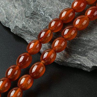 Oval Natural Carnelian Beads Strands G-D622-06-A-1