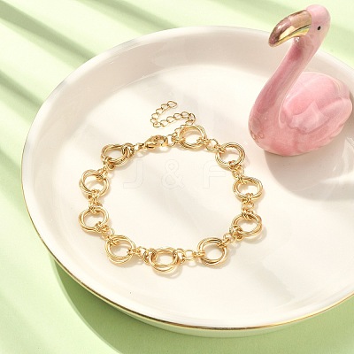 304 Stainless Steel Rings Link Chain Bracelet BJEW-TA00334-01-1