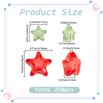 250Pcs 2 Styles Transparent Acrylic Beads TACR-SP0001-37-1