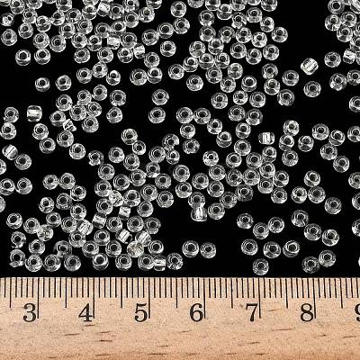 8/0 Transparent Glass Round Seed Beads SEED-J010-F8-21-1