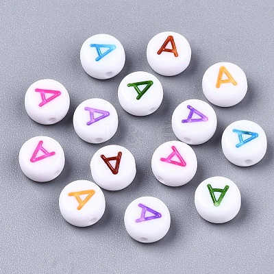 Opaque White Acrylic Beads X-MACR-N012-01-1