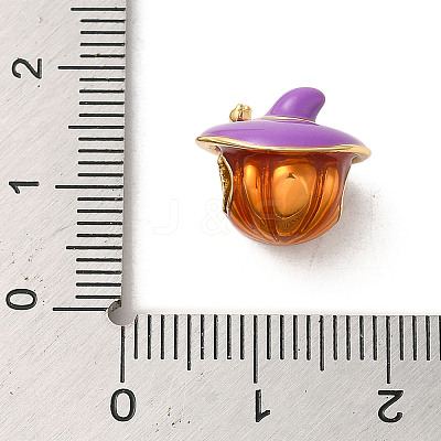 Halloween Brass Enamel European Beads KK-A203-04B-G-1