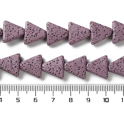 Triangle Dyed Natural Lava Rock Beads Strands G-O126-04A-09-1