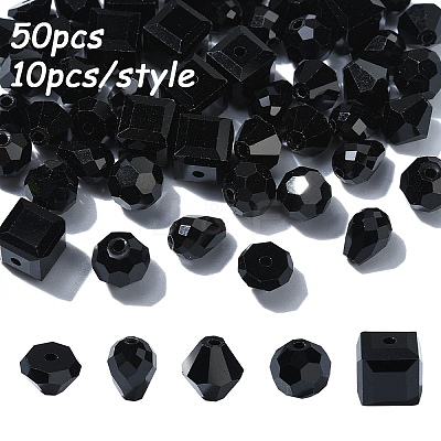 50Pcs 5 Styles Imitation Austrian Crystal Beads FIND-YW0004-71A-1