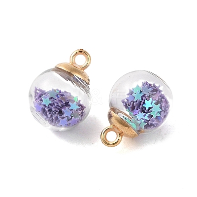 Glass Round Pendants GLAA-P063-01G-13-1