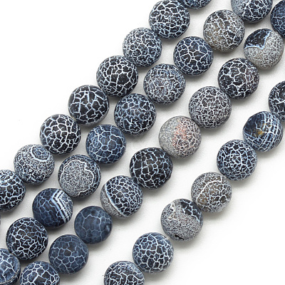 Natural Weathered Agate Bead Strands X-G-S237-8mm-05-1