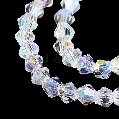 AB Color Plated Transparent Glass Beads Strands GLAA-G127-01-01H-1