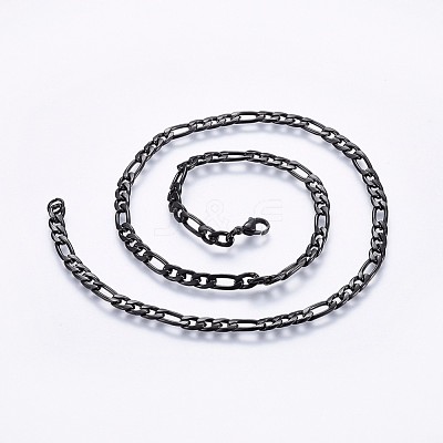 304 Stainless Steel Figaro Chain Necklaces NJEW-O102-13B-1