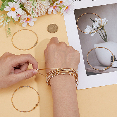 16Pcs Stainless Steel Satellite Chains Stretch Bracelet for Women BJEW-SP0001-16A-1