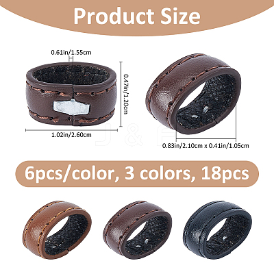 18Pcs 3 Colors Leather Belt Loop Ring DIY-FH0010-92-1