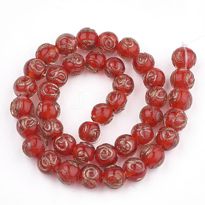 Handmade Gold Sand Lampwork Beads LAMP-T006-06G-1
