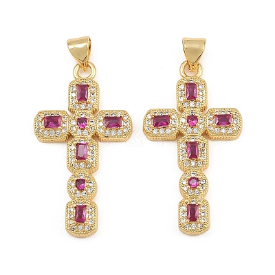 Brass Micro Pave Cubic Zirconia Pendants CU-CBADC6C-12G-06-1