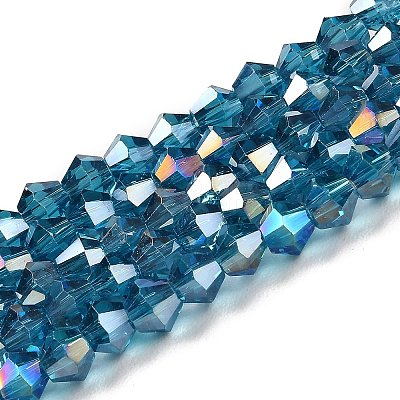 Transparent Electroplate Glass Beads Strands EGLA-A039-T4mm-B01-1