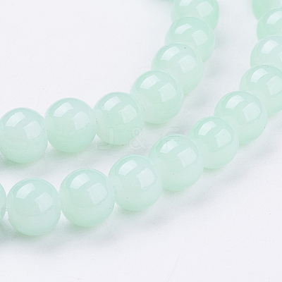 Imitation Jade Glass Beads Strands X-DGLA-S076-8mm-20-1