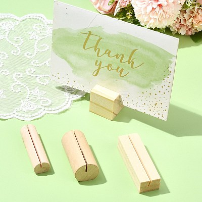 20Pcs 4 Styles Wood Name Card Holder AJEW-CJ0001-43-1