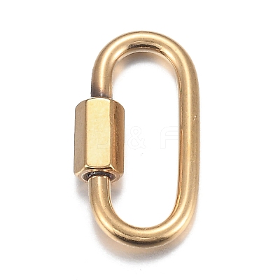 PVD Vacuum Plating 304 Stainless Steel Screw Carabiner Lock Charms STAS-H107-04B-G-1