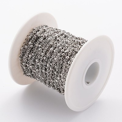 Tarnish Resistant 304 Stainless Steel Cable Chains CHS-K003-01P-0.5MM-1