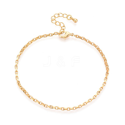 Brass Cable Chain Bracelets for Women BJEW-N032-08C-G-1