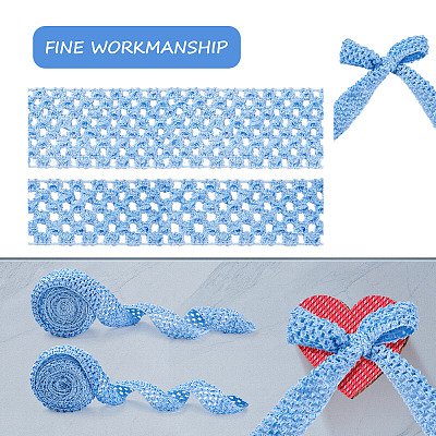 2 Rolls 2 Sizes Polyester Elastic Ribbon EW-TA0001-02J-1