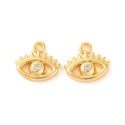 Brass Micro Pave Cubic Zirconia Pendants KK-U017-08A-G-1