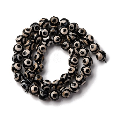 Tibetan Style 3-Eye dZi Beads TDZI-G341-8mm-08-1