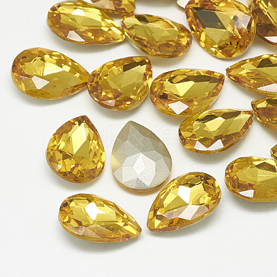 Pointed Back Glass Rhinestone Cabochons RGLA-T081-7x10mm-22-1