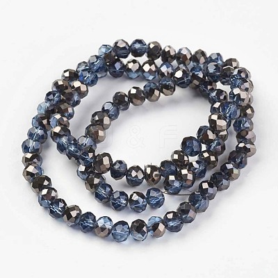 Electroplate Transparent Glass Beads Strands EGLA-A034-T4mm-P11-1