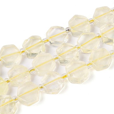 Natural Lemon Quartz(Heated) Beads Strands G-P534-A20-01-1