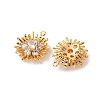 Brass Micro Pave Cubic Zirconia Pendants KK-K382-38G-1