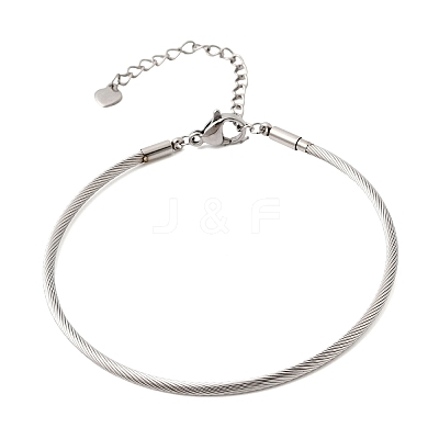 304 Stainless Steel Cable Wire Bangles for Women BJEW-P394-03P-1