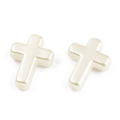 ABS Plastic Imitation Pearl Beads X-OACR-T018-06-1