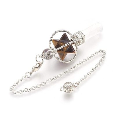 Natural Tiger Eye Dowsing Pendulums KK-F756-06D-1