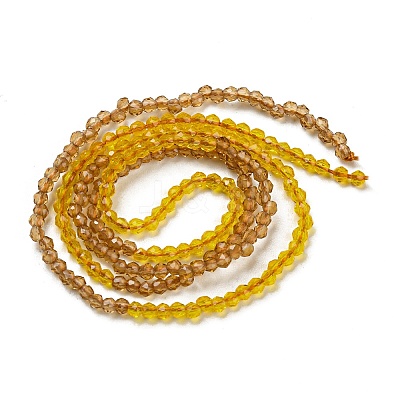 Transparent Gradient Color Glass Beads Strands GLAA-H021-01A-35-1