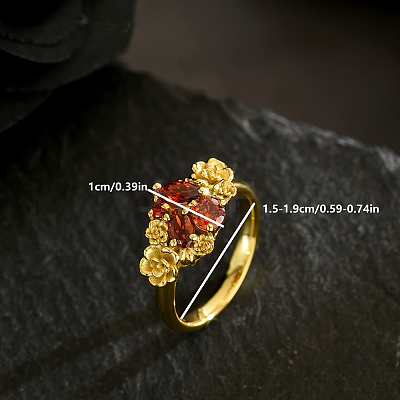 Brass Pave Cubic Zirconia Finger Rings for Women VD2246-4-1