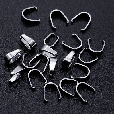 Tarnish Resistant 201 Stainless Steel Snap on Bails STAS-S105-JN470-1-9-1