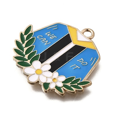 Alloy Enamel Pendants ENAM-D302-02KCG-03A-1
