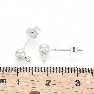 Silver Color Plated Brass Post Earring Findings X-EC593-S-1