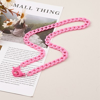 Personalized Acrylic Curb Chain Necklaces NJEW-JN03515-03-1