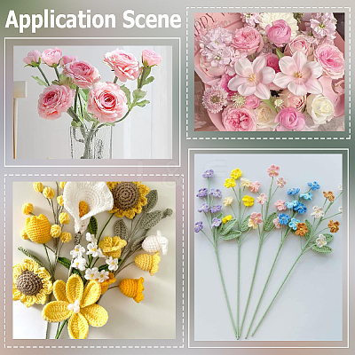 100Pcs Iron Stalk Flower Rod AJEW-SP0003-73A-1