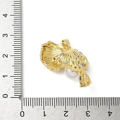 Brass Micro Pave Cubic Zirconia Pendants KK-I371-25G-1
