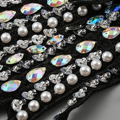 Hand Sewing Multi-Layer Flower Costume Shoulder Appliques PATC-WH0009-07B-1