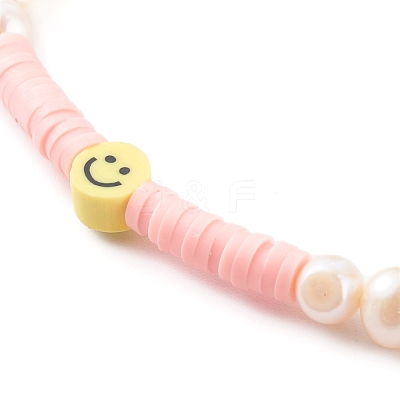 Handmade Polymer Clay Heishi Beaded Stretch Bracelets BJEW-JB06143-01-1