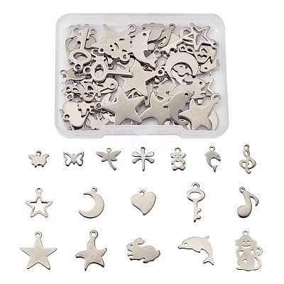 304 Stainless Steel Pendants STAS-TA0002-12P-1