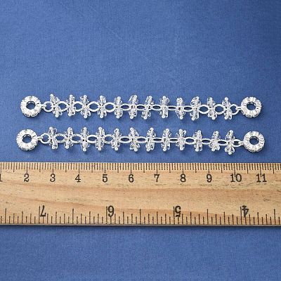 Brass Clear Cubic Zirconia Chain Tassel European Safety Chain Charms KK-A236-06S-01-1