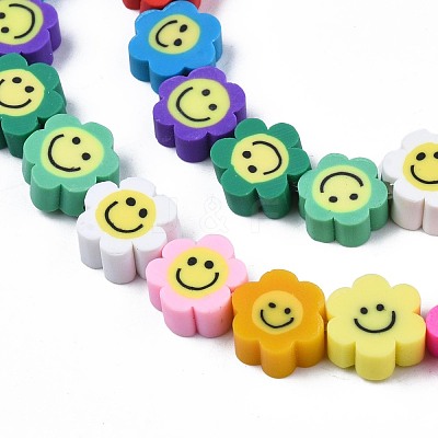 Handmade Polymer Clay Bead Strands CLAY-N006-73K-1