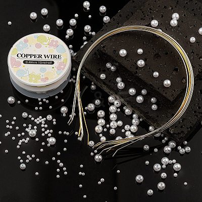 DIY Imitation Pearl Hair Band Making Kits DIY-LS0003-76-1
