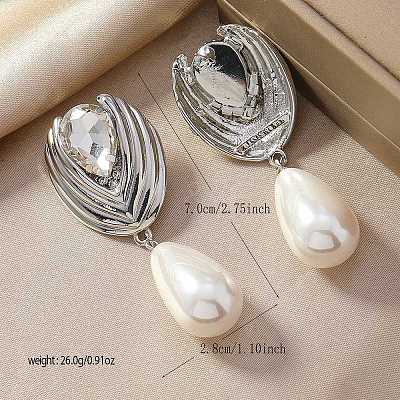 Alloy Rhinestone Dangle Stud Earrings WGDC92A-02-1